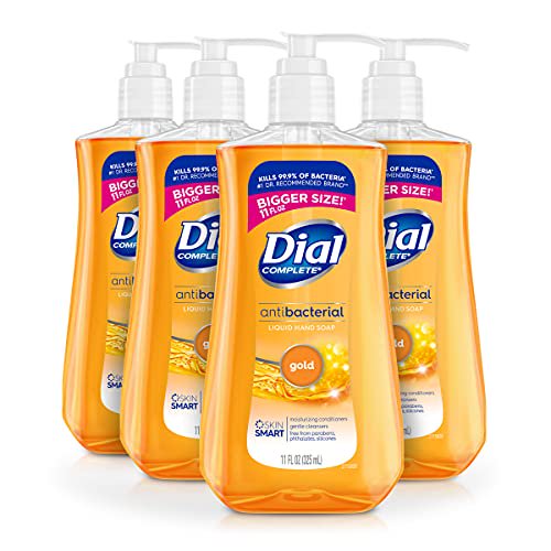 Dial Complete Antibacterial Liquid Hand Soap, Gold, 11 fl oz (Pack of 4