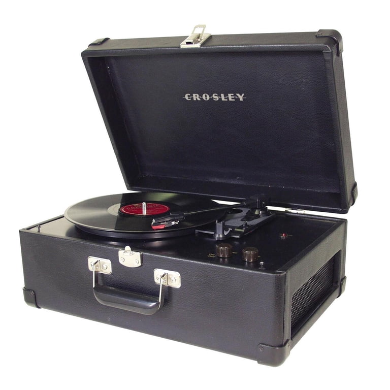 CR49 Portable Black Record Turntable - Walmart.com
