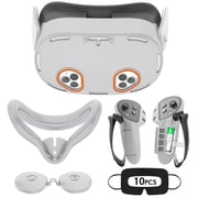 Baoyemes Silicone Cover Set for Oculus/Meta Quest 3S, VR Accessories for Meta Quest 3S, Protective Cover Set Includes Controller Grip Cover, Face Cover, VR Shell Cover (Gray)