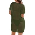 thumbnail image 2 of Traje de baño Coverup Beauty 2025, de ganchillo, color verde militar, 2 of 6