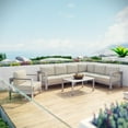 thumbnail image 2 of Modern Contemporary Urban Design Outdoor Patio Balcony Six PCS Sectional Sofa Set, Beige, Aluminum, 2 of 8