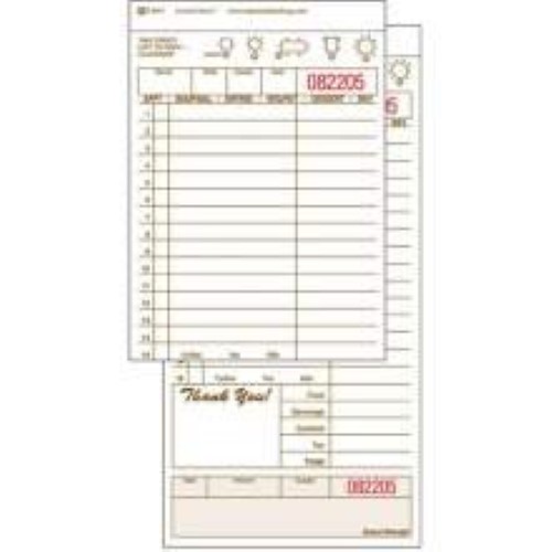 Ncco Guestcheck T4997SP Guest Check 2 Part Carbonless Tab 15 Line 1