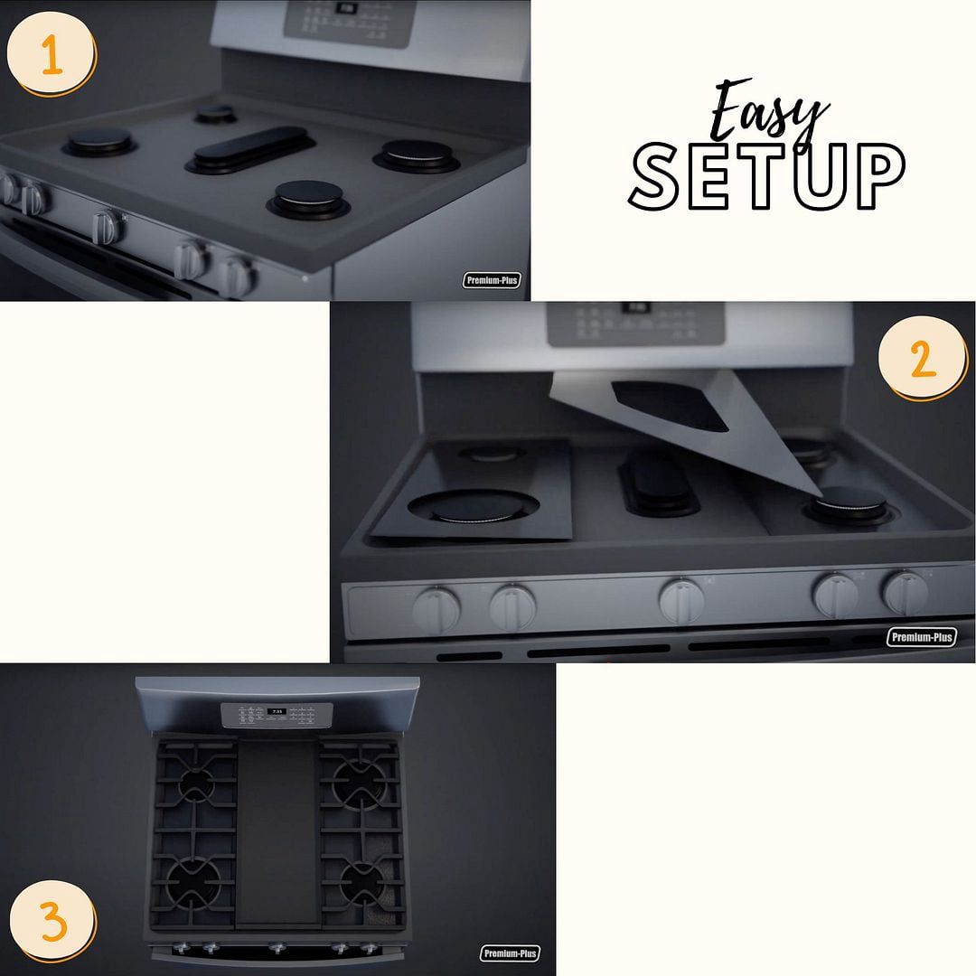 Premium Plus Stove Protectors for GE Gas Cooktop Model ZGP486NDTSS, Custom Cut, Easy to Clean Stove Liner, Made in the USA.