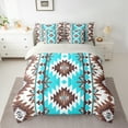 thumbnail image 2 of Manfei Western Retro Aztec Bedding Comforter Set 7pcs, Bohemian Hippie Geometric Queen Bedding Sets, Teens Kids Adult Reversible Queen Sheet Sets, Ultra Soft Home Decor, 2 of 7
