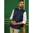 thumbnail image 2 of Maple Clothing Nehru Jacket Men's Traditional Sleeveless India Modi Waistcoat Vest Guest Outfit (Nave Blue, S), 2 of 7