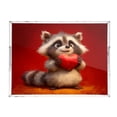 thumbnail image 2 of Acrylic Tray 15.7*11.8*1.9 Inch Transparent Tray Food Tray Tea Cup Tray Serving Trays Cosmetics Storage Kitchen Table Bathroom Sundry Storage Valentine's Day Raccoon, 2 of 7