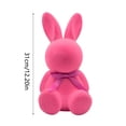 thumbnail image 3 of zhangmingg Easter Flocked Rabbit Figurine with Bow Tie Cute Farmhouse Centerpiece for Home Table, 3 of 7
