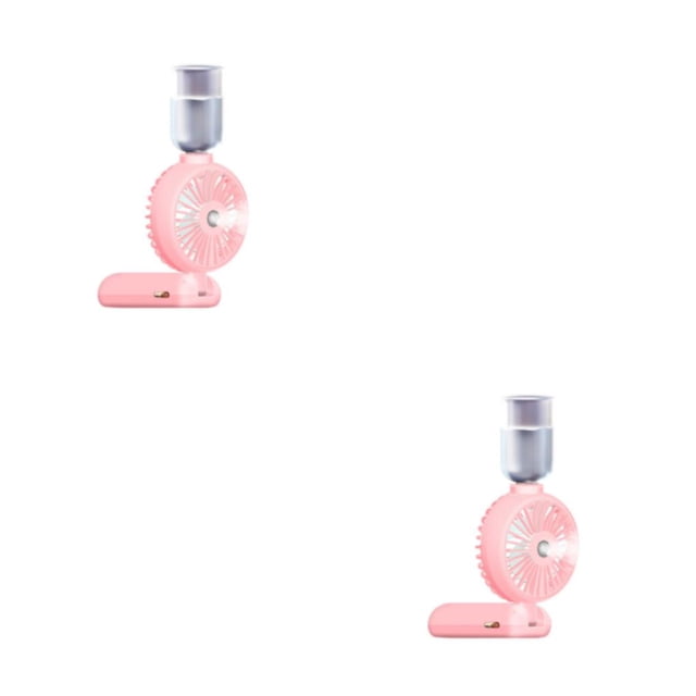 Matsuzay Ventilador portátil Pantalla de alimentación Reemplazo Pantalla LED Color sólido Ventiladores de refrigeración ajustables Regalo de Rosa 5000mAh 2Conjunto