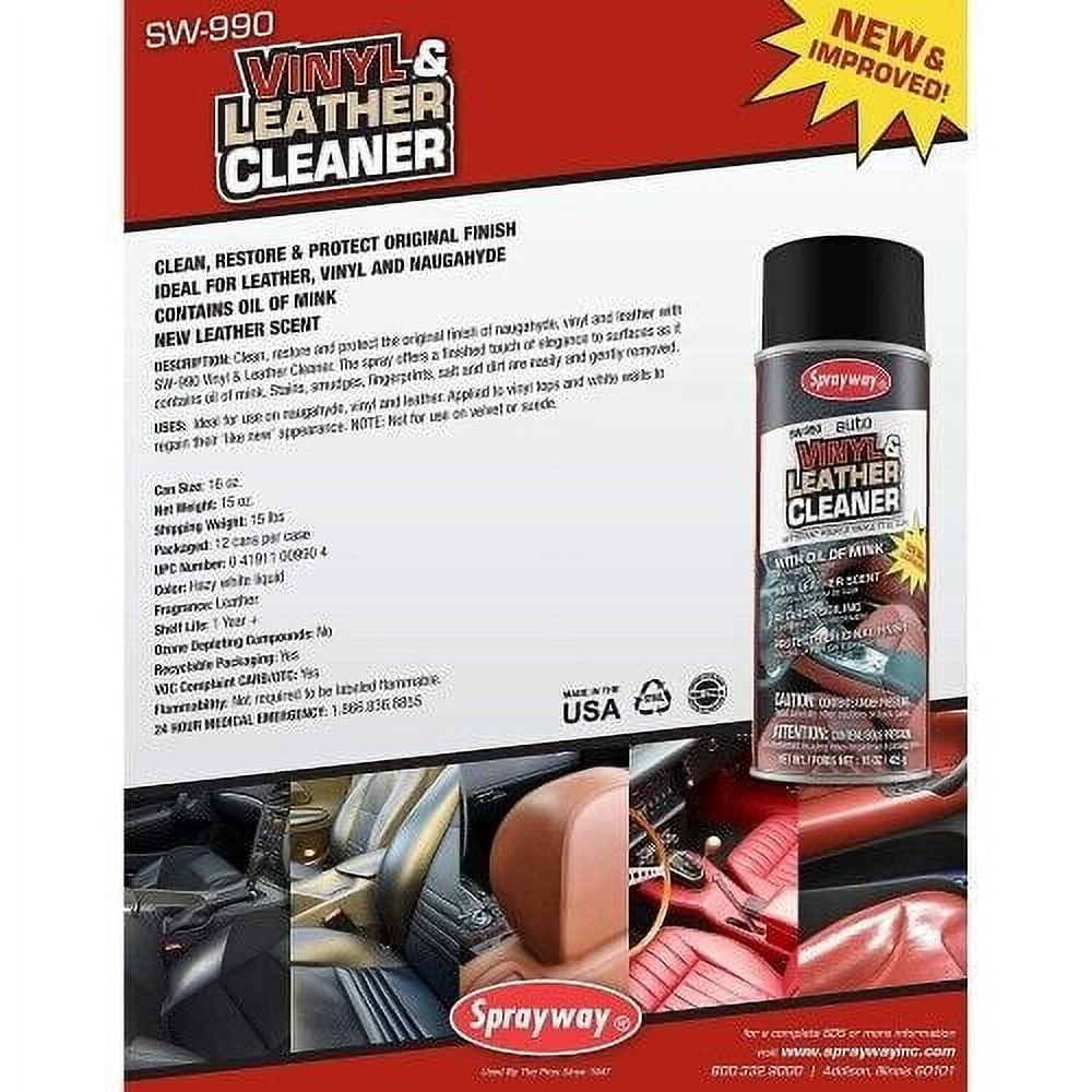 SPRAYWAY 990 SW990 Vinyl Leather Cleaner, 16 oz Can, Hazy White, Liquid