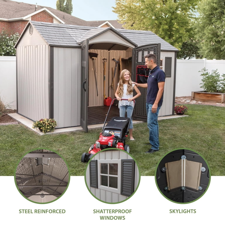 Lifetime Polyethylene Storage Shed, 90 sq ft., 12.5 ft. x 8 ft. x