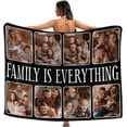 thumbnail image 3 of Personalized Picture Blankets with Family is Everything Custom Blanket with Picture for Mom Dad Grandpa Grandma Daughter Son Customized Throw Blankets for Thanksgiving Christmas, 3 of 6