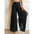 thumbnail image 6 of SOMER Women's Wide Leg Palazzo Pants Elastic High Waist Drawstring Trousers with Pockets Dressy Casual Flowy Lightweight Comfortable Lounge Pants, 6 of 8