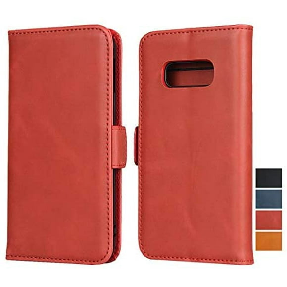 SailorTech for Samsung Galaxy S10e Genuine Leather Case Flip Wallet Case with Kickstand Function, Magnetic Buckle, Card