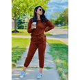 thumbnail image 4 of Conjunto de Jogger para Mujer PRETTYGARDEN Manga Larga Color Rojo Ladrillo Talla L, 4 of 5