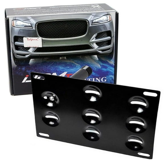 No Drill Front Bumper Tow Hook License Plate Mounting Bracket Adapter Kit For 2009-up Jaguar XF, 2017-up Jaguar XE