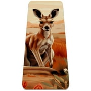 Kangaroo Animal Beautiful Pattern Yoga Mat for Men &Women - Personalized Custom Non Slip Exercise Mat for Home Yoga Pilates Stretching Floor & Fitness Workouts 61x183 cm