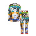thumbnail image 3 of Men's 2 Pack Pajama Set Long Sleeve Sleepwear Soft Loungewear Pjs Sets, Colorful Dog Dogs Pattern, 3 of 6