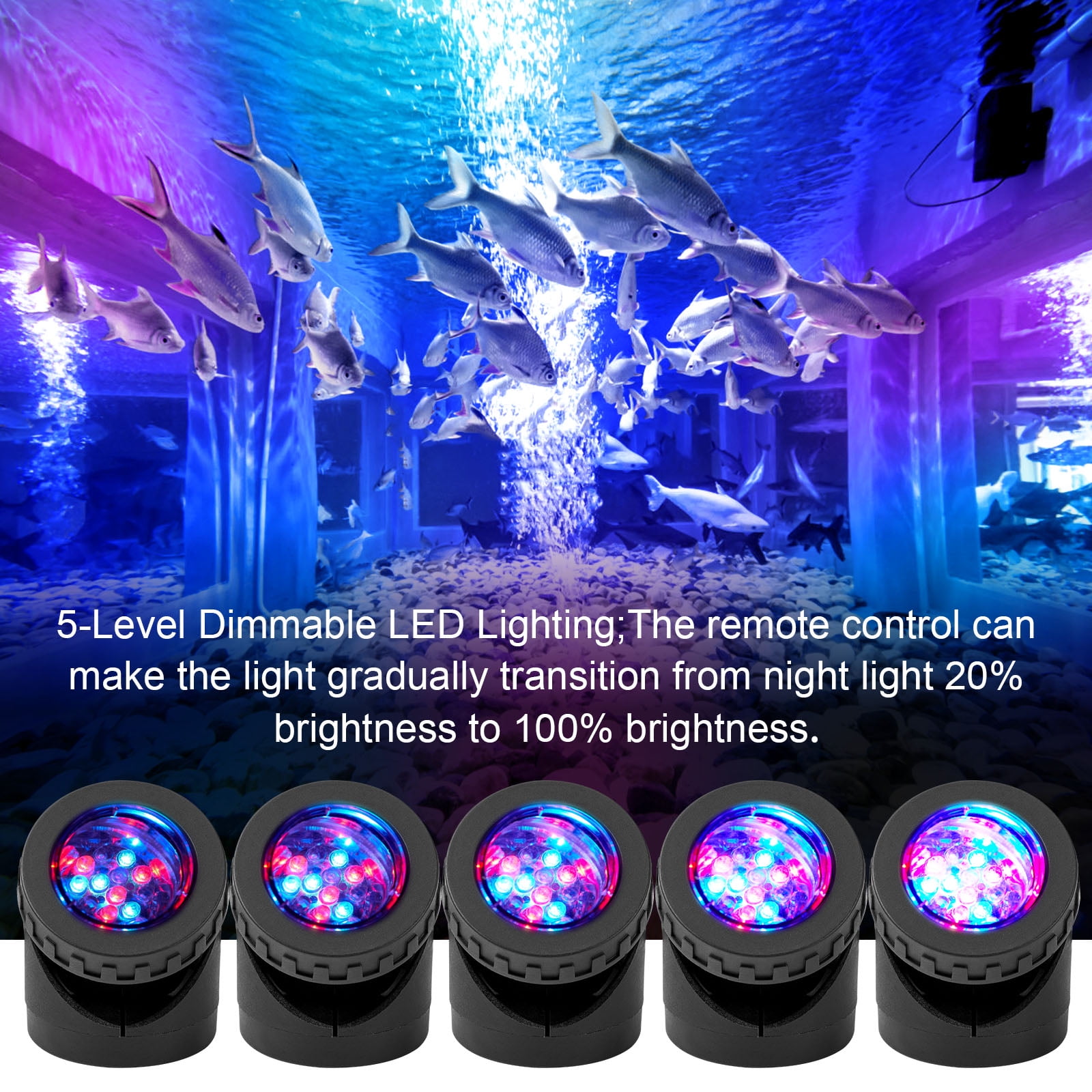 Submersible 144 LED RGB Pond Spot 4 Lights Underwater Pool Fountain +IR  Remote