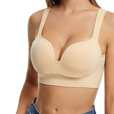Ramiter Lingerie for Women Women Sexy Lace Front Button Shaping Cup Adjustable Shoulder Strap Large Size Underwire Bra L,Beige