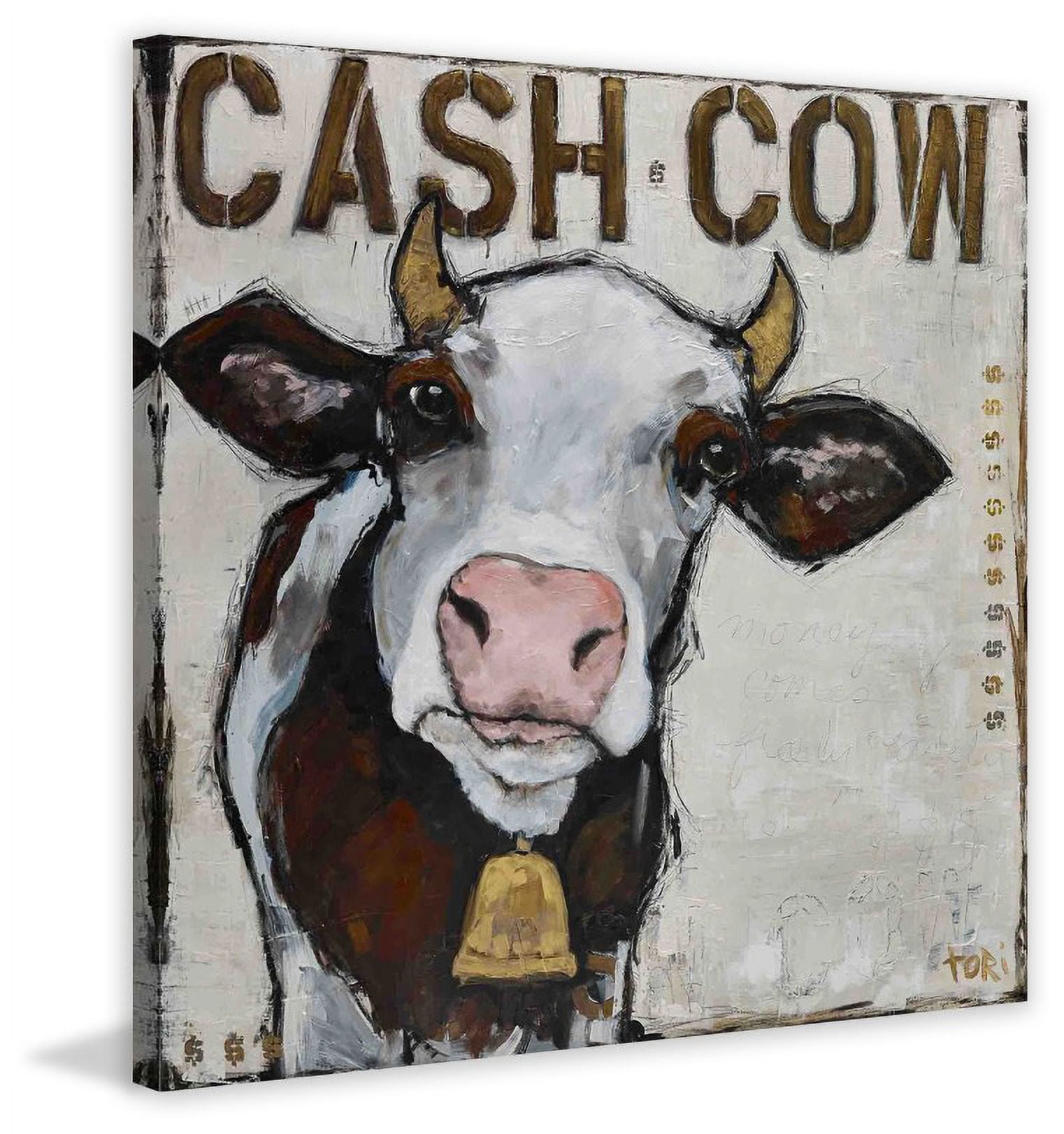 Marmont Hill "Cash Cow" by Tori Campisi Painting Print on Canvas