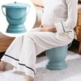 thumbnail image 4 of Handheld Spittoon with Lid Portable Pot Urine Bucket Home Urinal Bottle for Bedroom Blue, 4 of 8