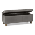 thumbnail image 2 of Bouclair Grey Faux Leather Storage Bench, 2 of 10
