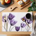 thumbnail image 2 of Purple Tulip Placemats Set of 4, Minimalist Modern Flowers Art Non-Slip Place Mats Washable Table Mats for Kitchen Dining Table Decorations Indoor/Outdoor, 2 of 9