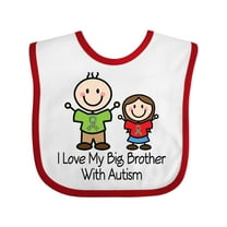 Inktastic I Love My Brother With Autism Girls Baby Bib