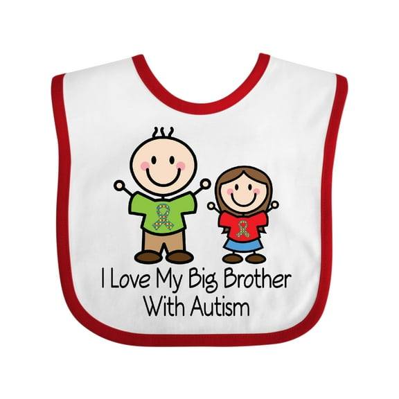 Inktastic I Love My Brother With Autism Girls Baby Bib