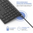 thumbnail image 5 of VIVEFOX Rechargeable Wireless Keyboard, 2.4GHz Full Size Ultra Slim Keyboard for Computer, Desktop, PC, Laptop, Surface, Windows, Black, 5 of 7