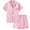 01-Light Pink, variant on WIBACKER 5-12Y Girls Boys Pajamas Satin Pajama Set Silk Pjs Short Sleeve Sleepwear Kids Button-Down Nightwear