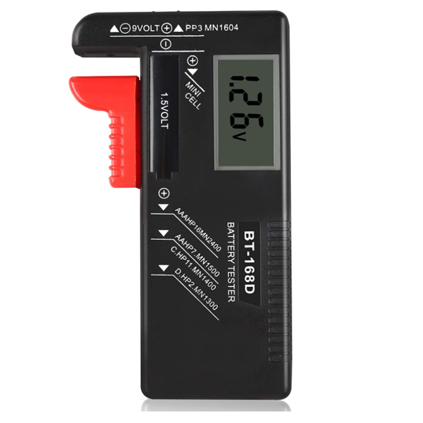Comprobador de batería digital para pilas de botón AA AAA C D 9V 1.5V
