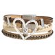 thumbnail image 2 of Pulsera Boho tipo brazalete Pulsera apilable Brazalete de aleación Pulsera envolvente de cuero PU Caqui, 2 of 9