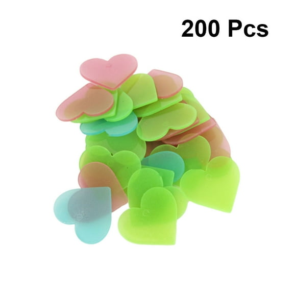 GAXIRE 200Pcs Creative Decorative Painting Fluorescent Heart Stickers with Assorted Colors