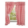 Annie Buffalo Farmhouse Country Checkered Curtains - Red Check Ruffled ...
