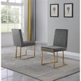 thumbnail image 2 of Simplistic Dark Gray Velvet Side Chairs with Gold Chrome Base (Set of 2), 2 of 2