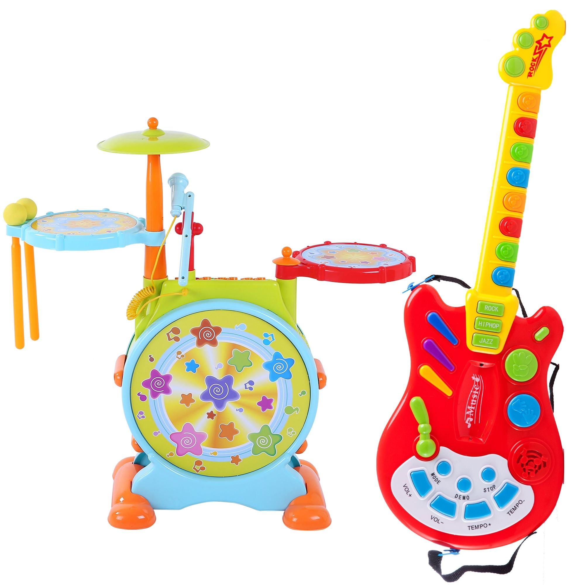 Dimple Handheld Musical Electronic Toy Guitar w/ 20 Interactive Buttons for kids 