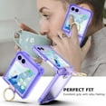 thumbnail image 2 of Designed for Samsung Galaxy Z Flip 5 Case Clear with Ring, Anti-Fall Shockproof Protective Phone Cover Case Compatible with Galaxy Z Flip 5 Case 5 G 2023 (Clear Purple), 2 of 12