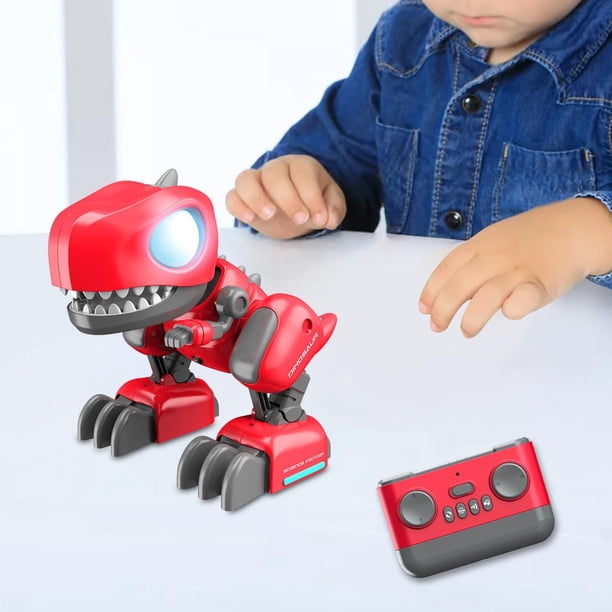 Juguete mecánico de Dinosaurio con control remoto Tyrannosaurus Rex rojo para niños