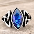 thumbnail image 4 of Men Crystal Ring Party Ceremony Wedding Boys Vintage Style Simple Design Portable Steel Rings Hand Jewellery Birthday Gift Blue Size 7, 4 of 6