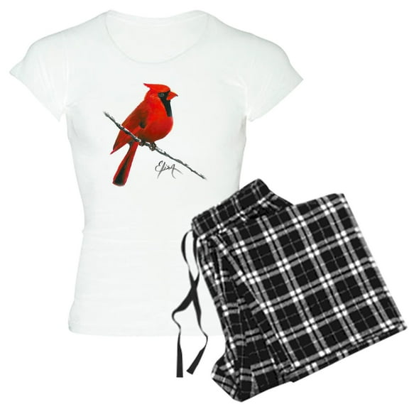 CafePress - Cardinal (2) Women's Light Pajamas - Women's Short Sleeve Print T-Shirt and Pants Light Cotton Pajama Set