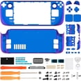 thumbnail image 3 of eXtremeRate Chameleon Purple Blue Faceplate Back Plate Replacement Housing Case Full Set Shell w/Buttons for Steam Deck LCD Console, 3 of 8