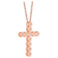 thumbnail image 2 of ARAIYA FINE JEWELRY 14K Rose Gold Lab Grown Diamond Cross Pendant with Rose Gold Plated Silver Rope Chain Necklace (3/8 cttw, E-F Color, VS1 Clarity), 18" for Women, 2 of 8