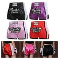 thumbnail image 6 of Boxing Shorts Women Men's Muay Thai Shorts Classic Martial Arts mma Workout Clothes Satin Bjj-Combat Fighting Trunks Adult Kids L Black, 6 of 8
