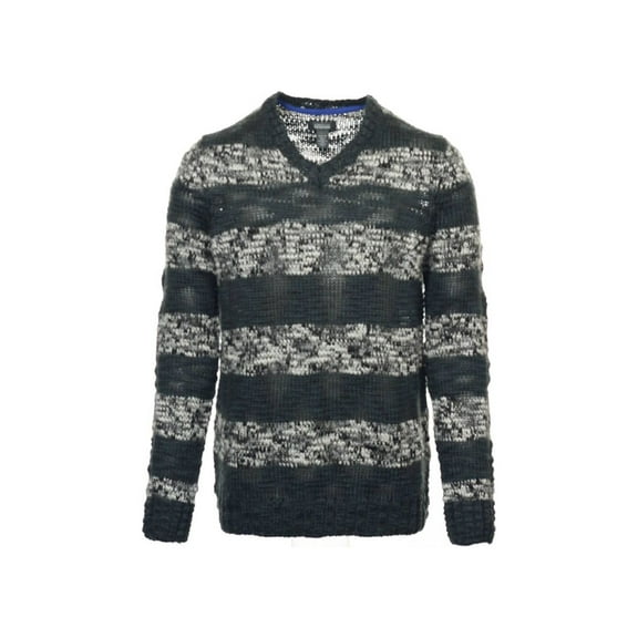 Kenneth Cole Reaction 'Strike Bold' Gray Striped V-Neck Sweater , Size 2XLarge