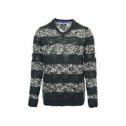 Kenneth Cole Reaction 'Strike Bold' Gray Striped V-Neck Sweater , Size 2XLarge