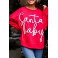 thumbnail image 2 of Women's Fiery Red Santa Baby Tinsel Graphic Oversize Sweatshirt | [ZhiHiMeRi] | (US 20-22)2XL, 2 of 12