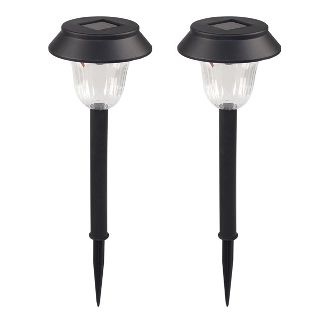 Paquete de 2 luces solares para jardín Luz blanca cálida al aire libre LED Camino Decoración de jard Abanopi Blanco cálido 2 piezas