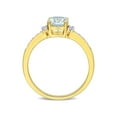 thumbnail image 3 of 1.00 Carat (Ctw) Oval Aquamarine Ring in Yellow Plated Sterling Silver for Women, 3 of 6