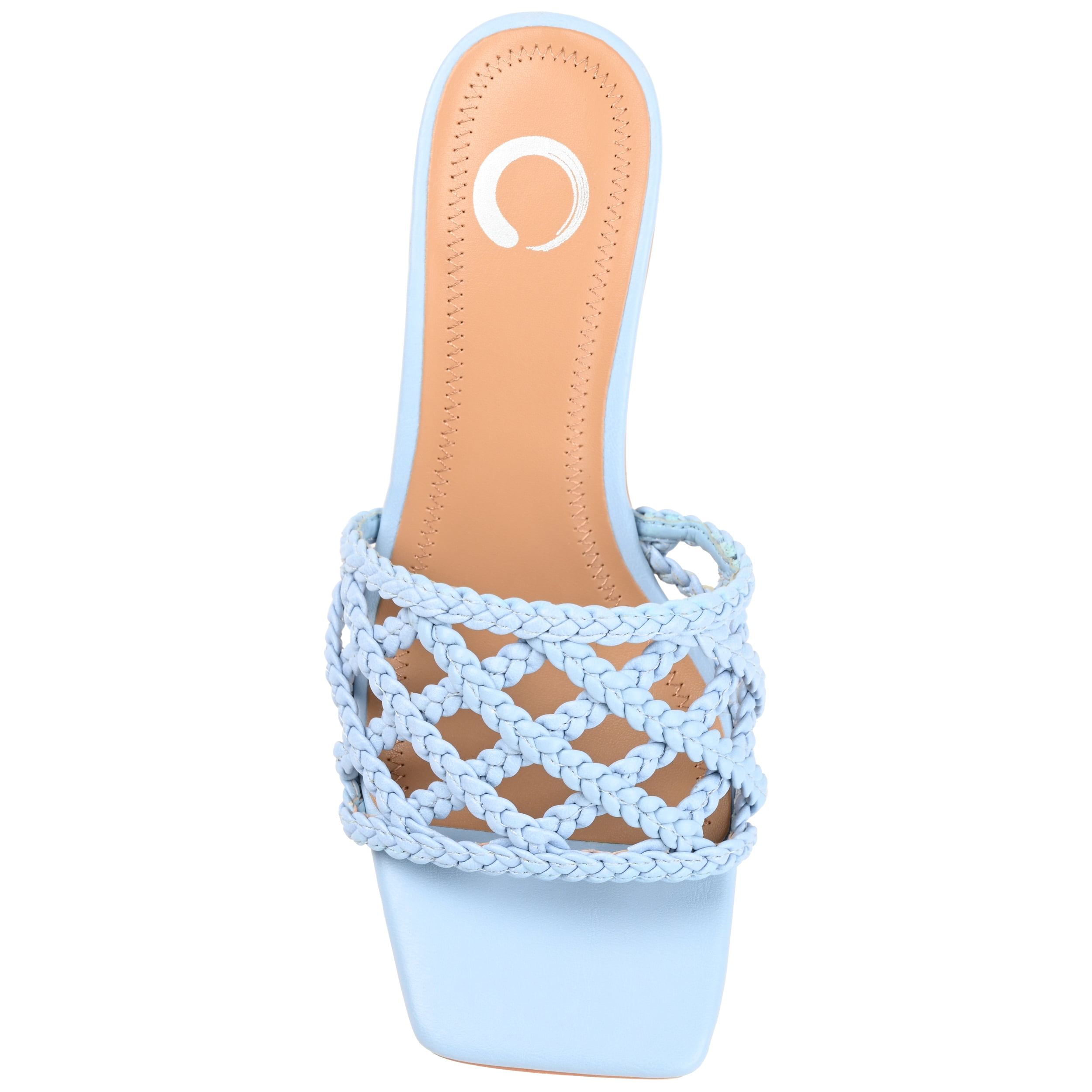 Journee Womens Evvie Open Square Toe Block Heel Sandals